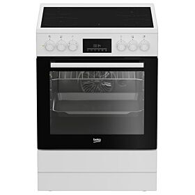 BEKO FBE 67300 WD Električni šporet, Bijeli, Staklokeramička, 66 l