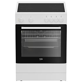 BEKO FBS67000 WD Električni šporet, Bijeli, Staklokeramička, 71 l
