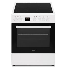 TESLA CV6400SW Električni šporet, Bijela, Staklokeramička, 56 l