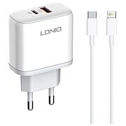 LDNIO brzi punjač 45W A2526C QC4.0 Dual USB-A/USB-C iPhone 