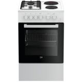 BEKO FSS 54010 DW Kombinovani šporet, Bijeli, Ringle/Plinski gorionici, 60 L